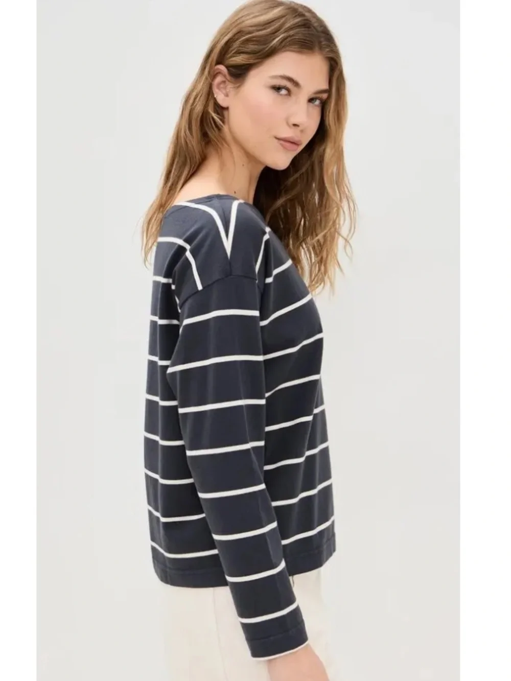 NEW🌅Faherty Sport Jersey Boatneck Top "Osprey Stripe" L $88.00 sold out online - Picture 5 of 11